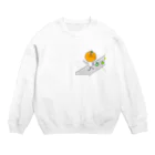 天野画伯の落書きの闊歩するみかん坊や Crew Neck Sweatshirt