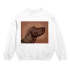 【CPPAS】Custom Pet Portrait Art Studioのアイリッシュセッタードッグ - レンガブロック背景 Crew Neck Sweatshirt