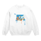 モコモコ本舗の飛行機雲 Crew Neck Sweatshirt