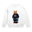 ことぷん の こぜにかせぎのはとふろーれん前面 Crew Neck Sweatshirt