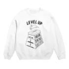 ねこぜもんのLEVEL UP FTS くろいロゴ Crew Neck Sweatshirt