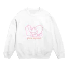 お絵描き屋さんのおみせ。のpink elephant Crew Neck Sweatshirt