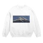 下田村の冠雪した富士山 Crew Neck Sweatshirt