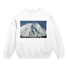 下田村の冠雪した富士山_003 Crew Neck Sweatshirt