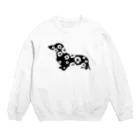 chicodeza by suzuriのおしゃれなハイビスカスダックスフンド Crew Neck Sweatshirt