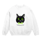 高崎アニマルランドの蝶ネクタイ黒猫 Crew Neck Sweatshirt