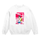 hara pekoの夕焼と女の子 Crew Neck Sweatshirt