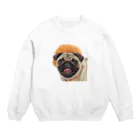 パンとかおいしいもののパンをかぶったパグちゃんです Crew Neck Sweatshirt