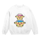 mirinarinaのうおっくま＆ももっきゅま Crew Neck Sweatshirt