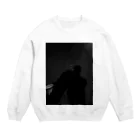 黒猫の喫煙男子 Crew Neck Sweatshirt