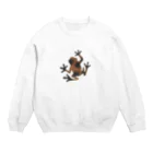 ツバメ堂の茶色いカエル Crew Neck Sweatshirt