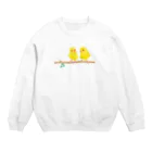 Mi-i-Creの幸せの黄色いセキセイインコ Crew Neck Sweatshirt