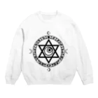 KIKITEKI_LABORATORYの魔法陣×六芒星×目玉 BLACK Crew Neck Sweatshirt