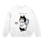 ほっかむねこ屋（アトリエほっかむ）のトイレねこ　黒 Crew Neck Sweatshirt