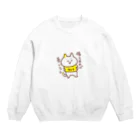 misatoのおみせshopの「備えあれば憂いなし」ウレイちゃん猫 Crew Neck Sweatshirt