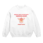 アキクサ文鳥マーケット 〜アキクサインコと文鳥推しの店〜の【ルビノー】SDアキクサ扇 Crew Neck Sweatshirt