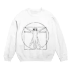 山形屋米店の『ウィトルウィウス的人体図』（ウィトルウィウスてきじんたいず) Crew Neck Sweatshirt