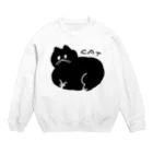 nyota|にょたの丸い黒猫 Crew Neck Sweatshirt