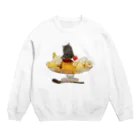 ポン酢はチュールが食べたいにゃのポン酢×プリンアラモード Crew Neck Sweatshirt