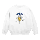 リュウラクドウの唐傘ビールお化け Crew Neck Sweatshirt