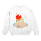 綾錦工房 りこりすの砂山のりんご Crew Neck Sweatshirt