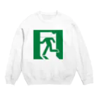 Hungry Freaksの【ホラーな公共サイン】恐怖の非情口 Crew Neck Sweatshirt