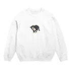 Suzudonの威嚇野良パパネコちゃん Crew Neck Sweatshirt