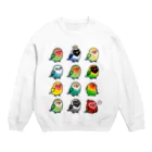 Cody the LovebirdのChubby Bird ラブバード大集合　（コザクラインコ＆ボタンインコ）  Crew Neck Sweatshirt