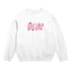 ねこのねごとの「謝謝」　Moji×Animal  Crew Neck Sweatshirt