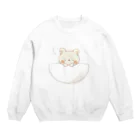 外側ゆーこのすやすや(クマ)。 Crew Neck Sweatshirt