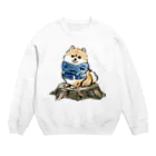 犬グッズの店しえるぶるーのマフラー犬　ポメラニアン Crew Neck Sweatshirt