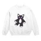 真夜中屋のおすましキャット Crew Neck Sweatshirt