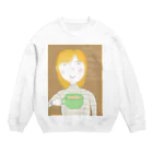 Junya MaruyamaのGood morning My morning begins with a cup of café au lait. Crew Neck Sweatshirt