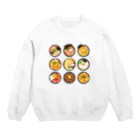 リズのラーメン+うどん+丼物 Crew Neck Sweatshirt