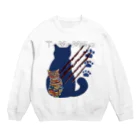 ToMoMiSaの2faced cat - ToMoMiSa cat Crew Neck Sweatshirt