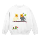 LittleLoroのどノーマルオカメインコとルチノーちょいわき 0350 Crew Neck Sweatshirt