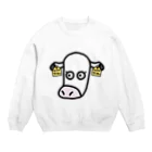 べこぴんく@楽農家の白っぽいこっこうし Crew Neck Sweatshirt