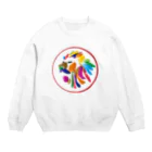 chicodeza by suzuriのカラフルライオン Crew Neck Sweatshirt