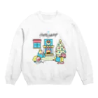 Cody the LovebirdのHappy Holidays コザクラインコ　オカメインコ Chubby Bird Crew Neck Sweatshirt