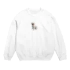 もちづきさんの小屋の顔が赤い白い犬 Crew Neck Sweatshirt