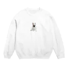 フレンチブルドッグのひまわりのフレンチブルドッグ Crew Neck Sweatshirt