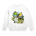 Cody the Lovebirdの仲良しインコ　セキセイインコ、オカメインコ、オキナインコ Chubby Bird Crew Neck Sweatshirt