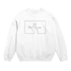 SIRO%(しろぱーせんと)の指ハート（Black） Crew Neck Sweatshirt