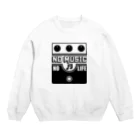 QUQU_WORKSのノーミュージックノーライフ ビッグマフデザイン ブラック Crew Neck Sweatshirt