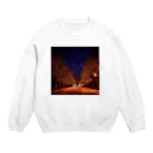 ミラくまのイルミネーションの並木道 Crew Neck Sweatshirt