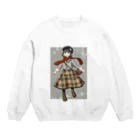 Angelの冬の装いの少女 Crew Neck Sweatshirt