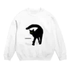 小鳥と映画館の黒猫たんのおちりが堪能出来る権利の付与 黒ロゴ Crew Neck Sweatshirt