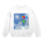 ☆あゆ ころ たろの☆ ハッピーライフの空飛ぶ風船カッパ Crew Neck Sweatshirt