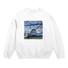 おとうふの城と桜 Crew Neck Sweatshirt