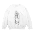 みんとオペレーターの聖母マリア　デザイン　前面タイプ　線画デザイン Crew Neck Sweatshirt